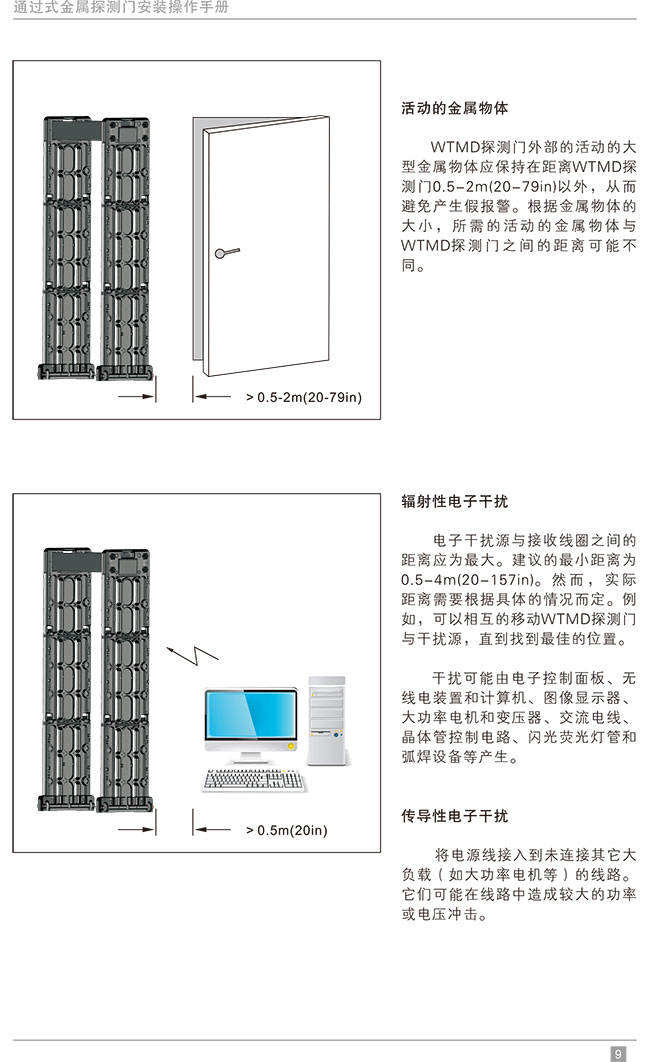 便携式折叠金属探测安检门中文使用说明书-中安谐