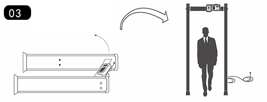 400门板数码管大主机盒金属探测安检门安装步骤3