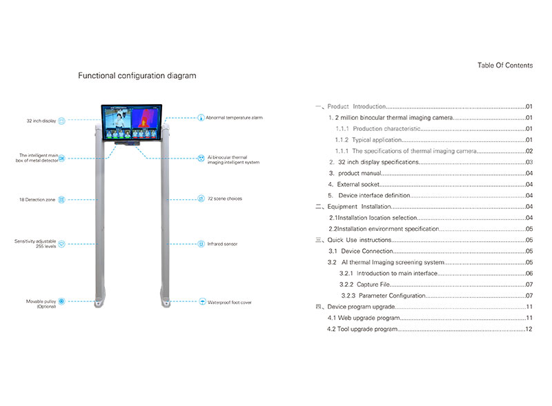 热成像测温安检门说明书英文版