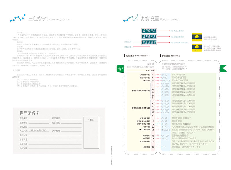 2017铝横梁门300/400安检门说明书 中文