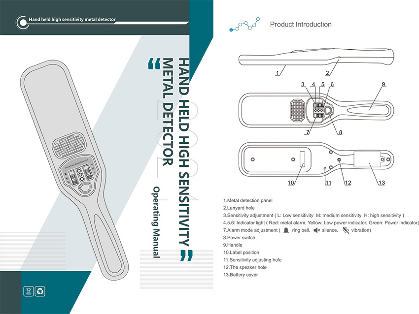 英文 Z620S手持金属探测器使用说明书pdf下载